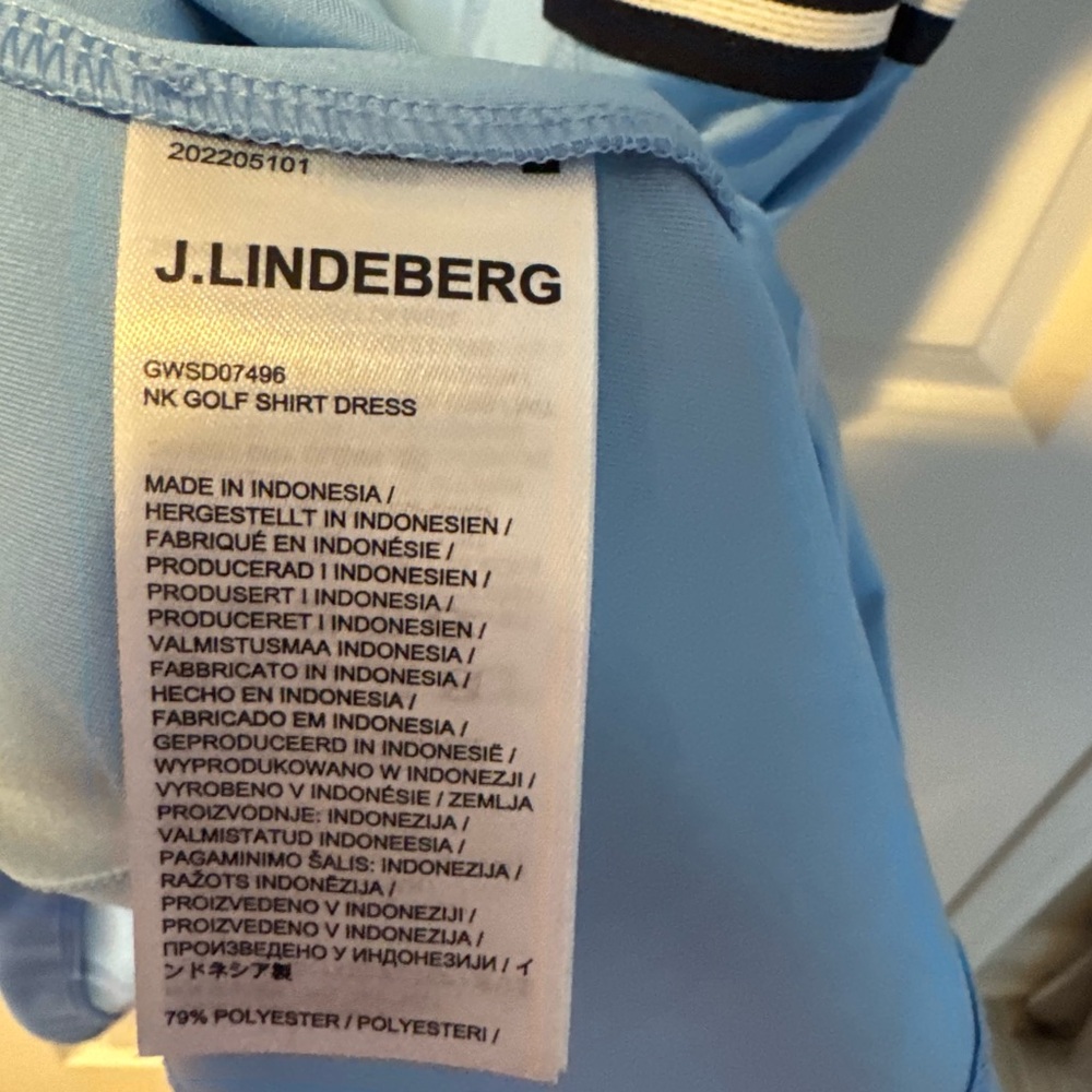J.Lindeberg Blue Nelly Korda Jacquard Collar Women's Short Sleeve Golf Dress | M - Picture 5 of 10